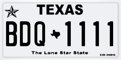 TX license plate BDQ1111