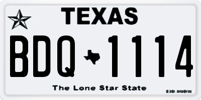 TX license plate BDQ1114