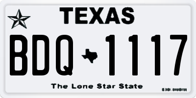 TX license plate BDQ1117