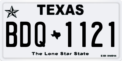 TX license plate BDQ1121