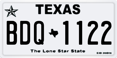 TX license plate BDQ1122