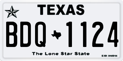 TX license plate BDQ1124