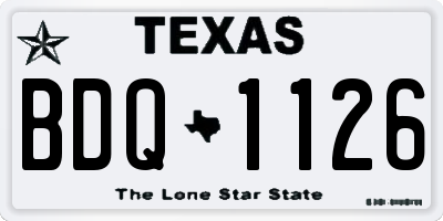 TX license plate BDQ1126