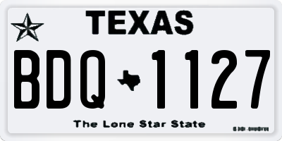 TX license plate BDQ1127