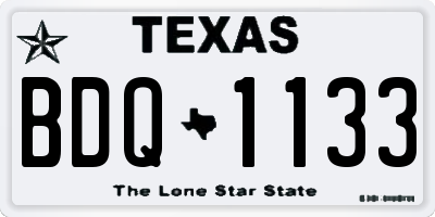 TX license plate BDQ1133