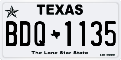 TX license plate BDQ1135