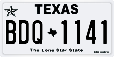 TX license plate BDQ1141