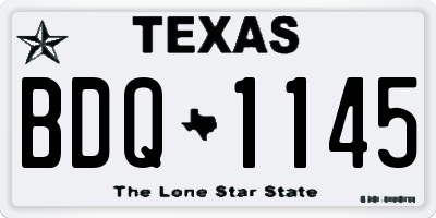 TX license plate BDQ1145