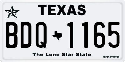 TX license plate BDQ1165