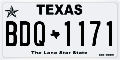 TX license plate BDQ1171