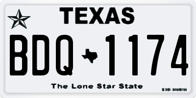 TX license plate BDQ1174