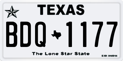 TX license plate BDQ1177