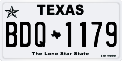 TX license plate BDQ1179