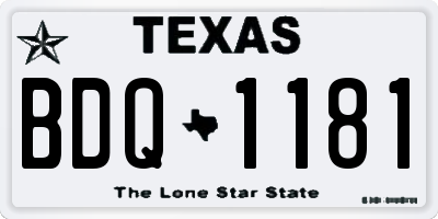 TX license plate BDQ1181