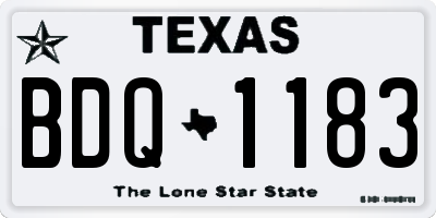 TX license plate BDQ1183