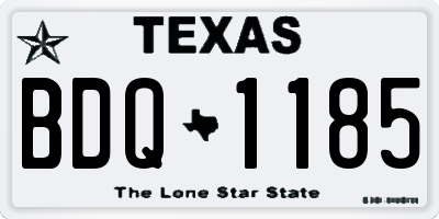 TX license plate BDQ1185