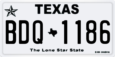 TX license plate BDQ1186