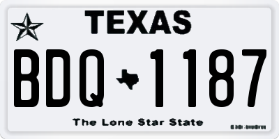 TX license plate BDQ1187