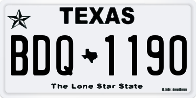TX license plate BDQ1190