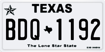 TX license plate BDQ1192