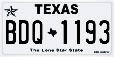 TX license plate BDQ1193