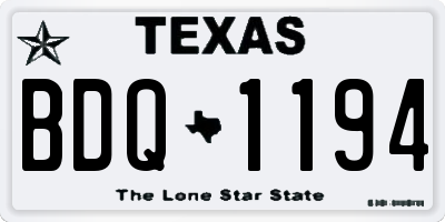 TX license plate BDQ1194