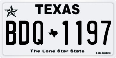 TX license plate BDQ1197