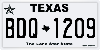 TX license plate BDQ1209