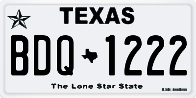 TX license plate BDQ1222