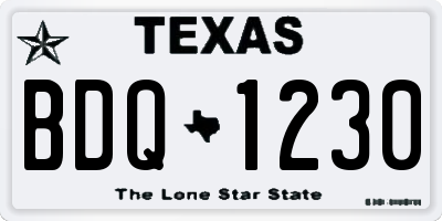 TX license plate BDQ1230