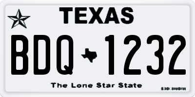 TX license plate BDQ1232