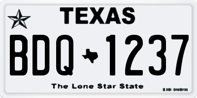 TX license plate BDQ1237