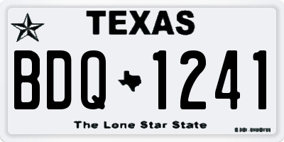 TX license plate BDQ1241