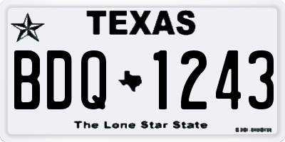 TX license plate BDQ1243