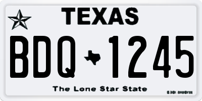 TX license plate BDQ1245