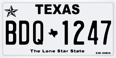 TX license plate BDQ1247