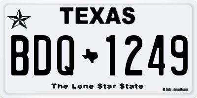 TX license plate BDQ1249