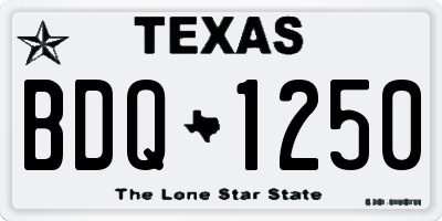 TX license plate BDQ1250