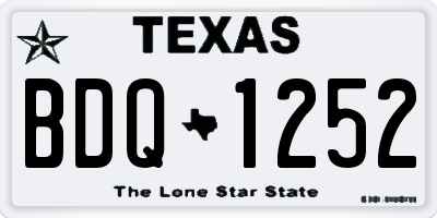 TX license plate BDQ1252
