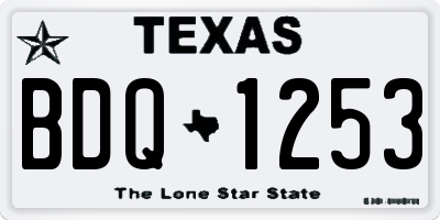 TX license plate BDQ1253