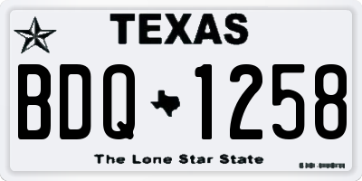 TX license plate BDQ1258