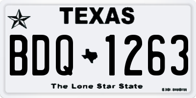 TX license plate BDQ1263