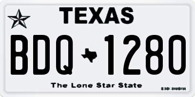TX license plate BDQ1280