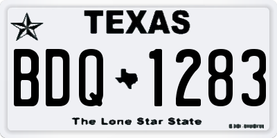 TX license plate BDQ1283