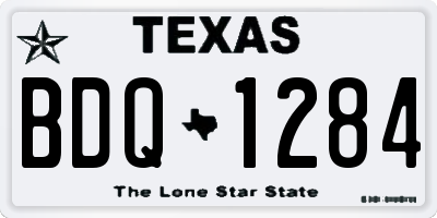 TX license plate BDQ1284