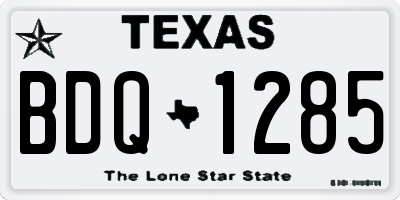 TX license plate BDQ1285