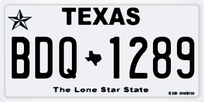TX license plate BDQ1289