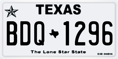TX license plate BDQ1296