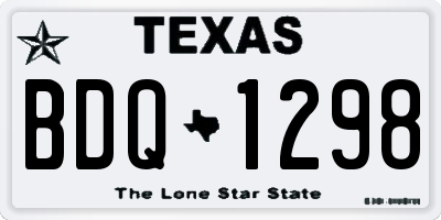 TX license plate BDQ1298