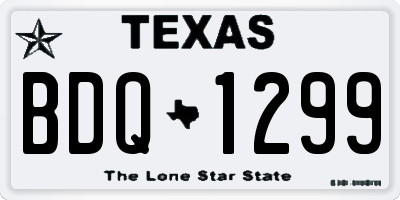 TX license plate BDQ1299